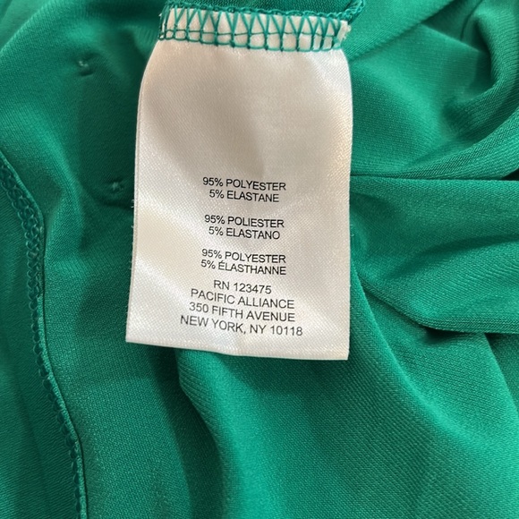 Ellen Tracy green gold zipper 3/4th sleeve blouse top for women - Picture 5 of 9